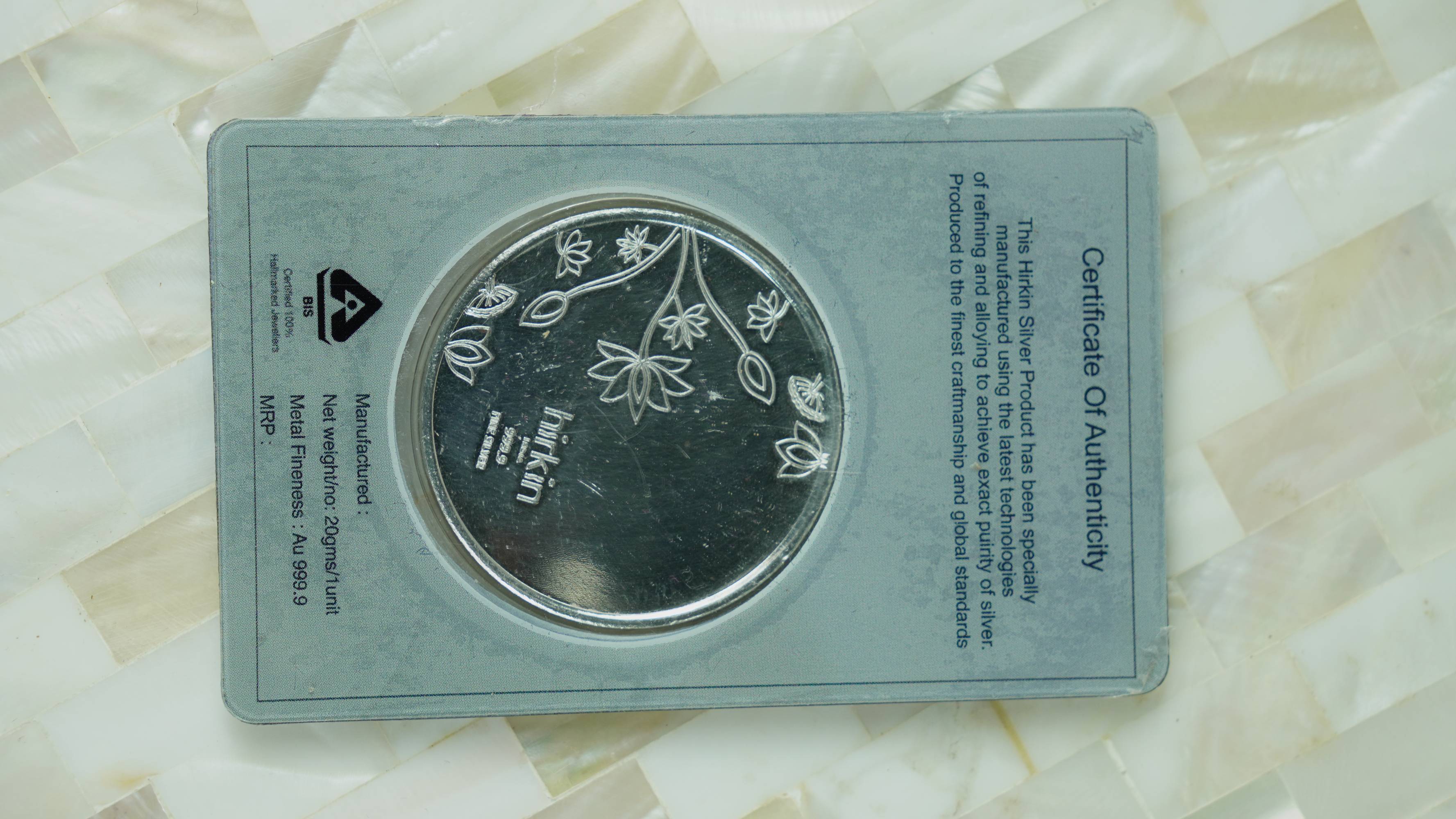 HIRKIN COIN GREY 20GM